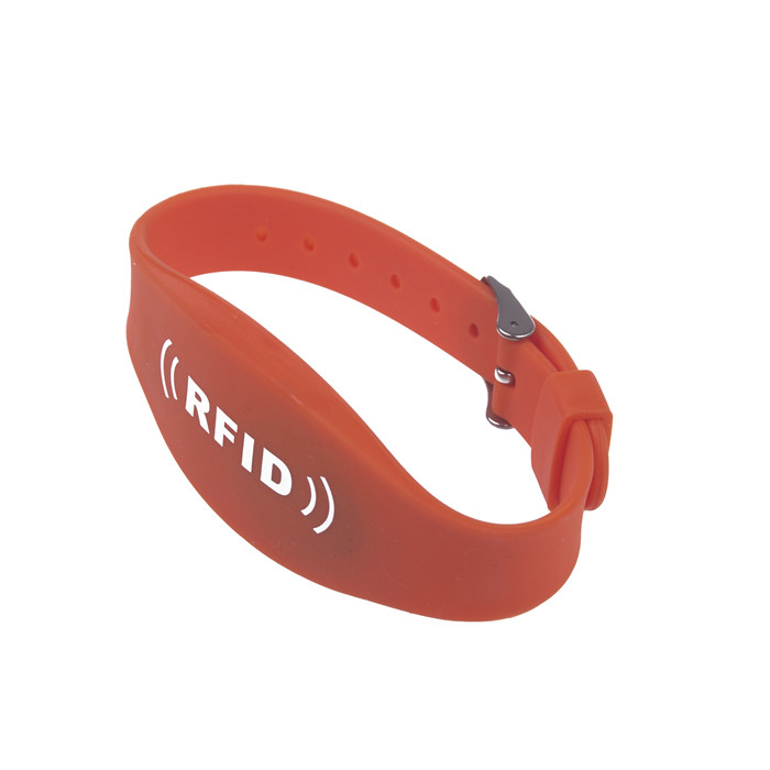 RFID Adjustable Dual Chip Silicone Wristband 